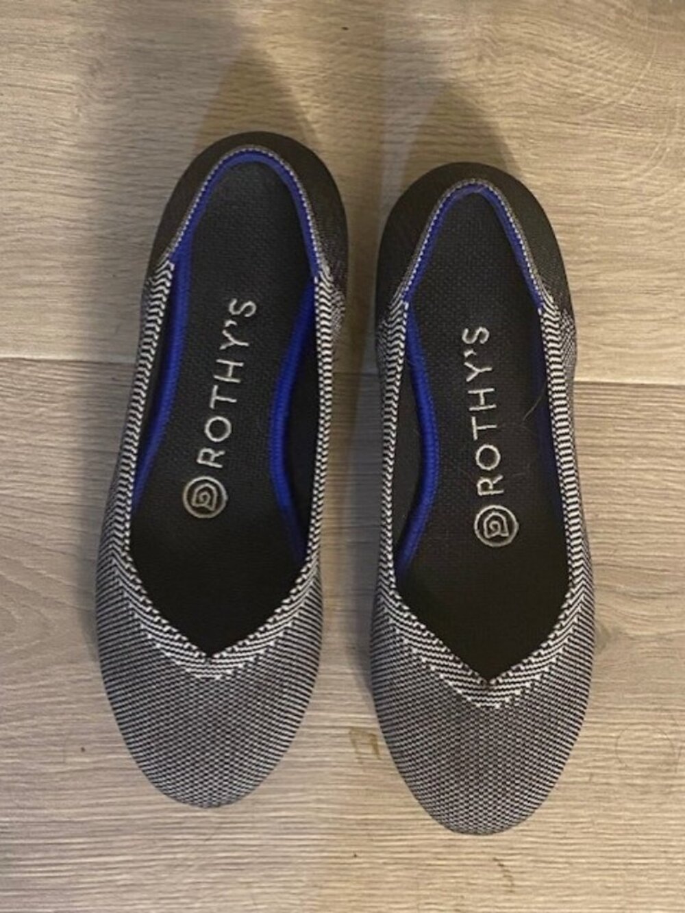 Rothy's The Point Gray Knit Flats Sz 5.5 (Runs Narrow)